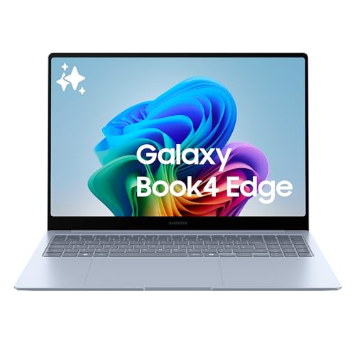 Samsung Laptop Galaxy Book4 Edge, Display da 16″, Windows 11, Snapdragon Elite X Pro, 16GB RAM, 1TB SSD, Sapphire Blue [Versione italiana]