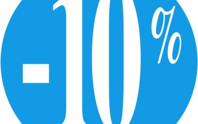 Affichesstore 30240 – Rotolo di 500 etichette autoadesive, Ø 25 mm, adesivi lucidi, 10% blu chiaro, per sconto/promozione/vendita