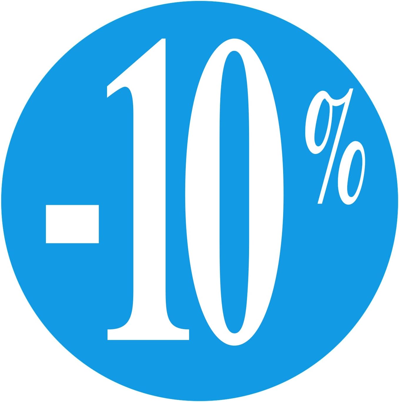 Affichesstore 30240 – Rotolo di 500 etichette autoadesive, Ø 25 mm, adesivi lucidi, 10% blu chiaro, per sconto/promozione/vendita