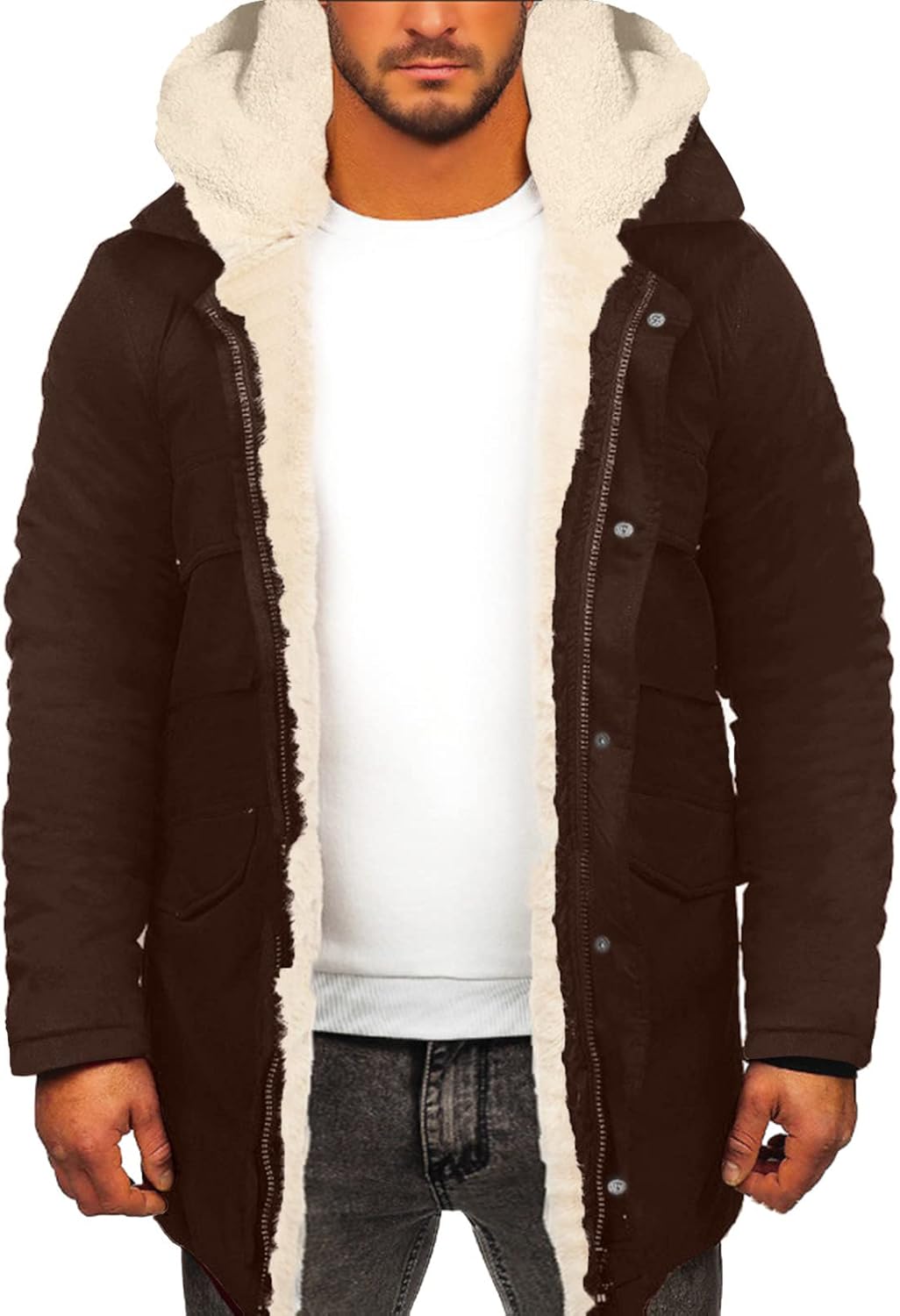 Generico Giacca Uomo Jacket in Ecopelle Giubbotto Anti Caldo Casual Multitasche Vintage da Moto Giacca Ecopelle Uomo Giubbotto Pelle Uomo Nero S/M L Xl 2Xl 3Xl 4Xl 5Xl