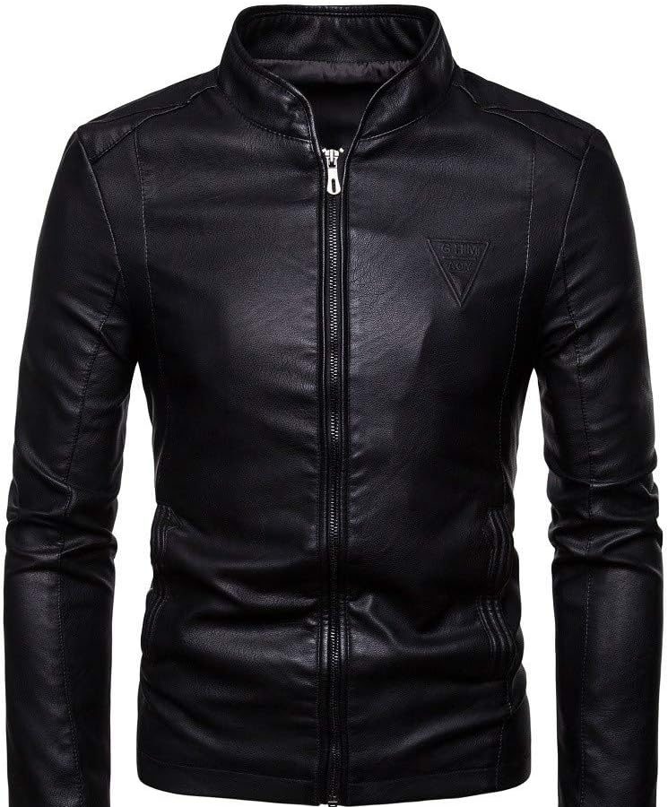 Generico Uomo Giacca In Ecopelle Giubbotto Vintage Moto In PU Parka Con Zip Anti Cappotto Manica Lunga Finta Pelle Biker Giacca Giacca Ecopelle Uomo Giacca In Pelle Uomo Marrone Regalo per uomini