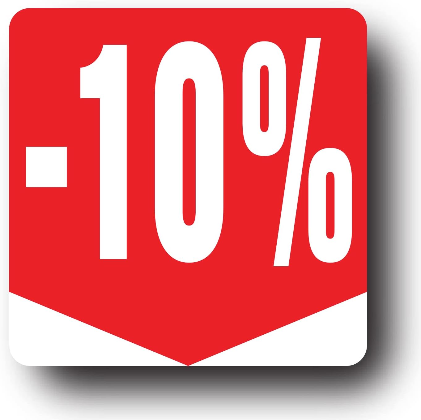 Affichesstore 30280 – Rotolo di 500 etichette adesive -10% – Formato quadrato 35x35mm – Lucidi – Adesivi – Adesivi Sconto Percentuale