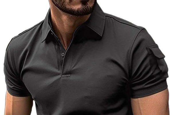 MJGkhiy Polo Uomo Manica Corta Slim Fit Magliette Scollo a V Golf Polo Vintage Tshirt Business Tennis Polo Elastico Maglietta Camicia Abbigliamento da Lavoro T Shirt Firmate Scontate