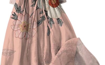 Cocila Abiti Donna Eleganti Abito Casual da Donna con Stampa Floreale Artistica con Bottoni, Manica Lunga, Ampio, Ampio, Drappeggiato Abito Manica Lunga Velluto