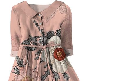 Cocila Abiti Donna Eleganti Abito Casual da Donna con Stampa Floreale Artistica con Bottoni, Manica Lunga, Ampio, Ampio, Drappeggiato Abito Manica Lunga Velluto