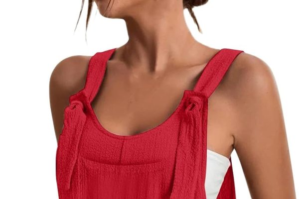 Cocila Boho Chic Dresses Grembiule da Donna Soild Grembiule da Lavoro da Giardino Scamiciato Abito con Bretelle Vestito Rosso Aderente Vestito Estivo Stile Impero Vestiti Donna Mare Estivi