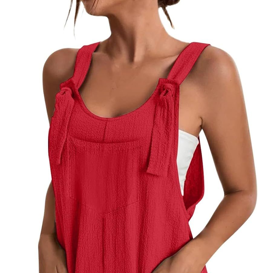 Cocila Boho Chic Dresses Grembiule da Donna Soild Grembiule da Lavoro da Giardino Scamiciato Abito con Bretelle Vestito Rosso Aderente Vestito Estivo Stile Impero Vestiti Donna Mare Estivi
