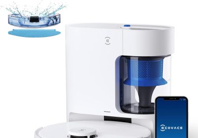 ECOVACS DEEBOT N20 Plus Robot Aspirapolvere con Stazione, 8000 Pa, Pulizia Senza Sforzo per 45 Giorni, Spazzola Antigroviglio, Durata 300 min, Arrampicata da 20 mm