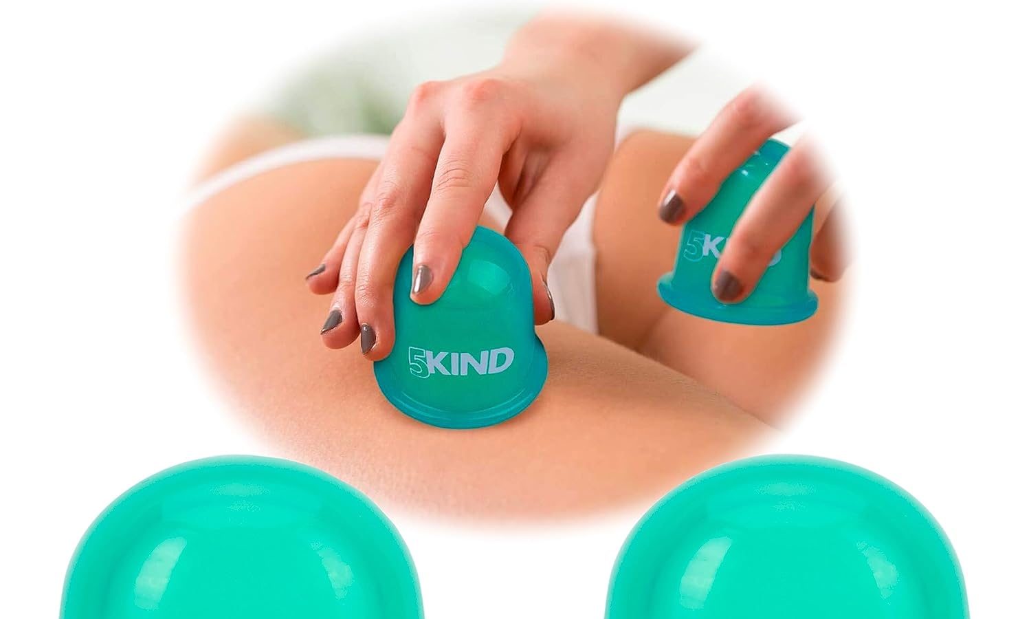 5kind Clinical Skincare – Set coppette anticellulite con istruzioni, sacchetto di raso, ebook omaggio e buono sconto per la crema anticellulite 5kind