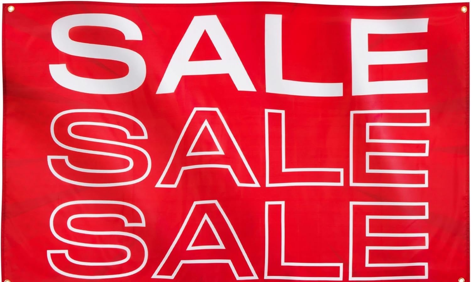 Runesol Bandiera Saldi, 91x152cm, 3ft x 5ft, 4 Occhielli, 1 Occhiello in Ogni Angolo, Festone Annuncio, Bandiera Sconti, Interno, Esterno, Vendita