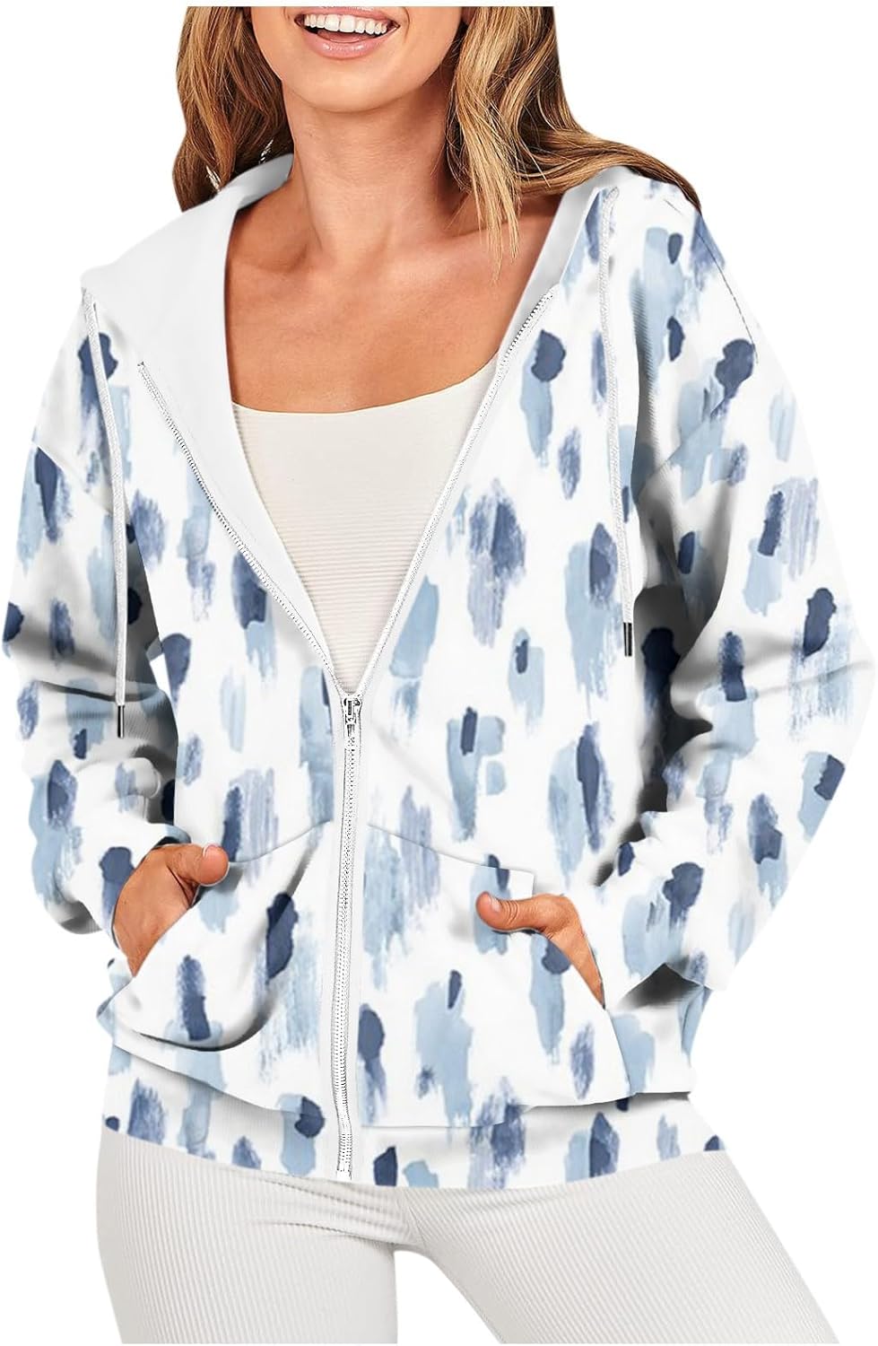 SCBFDI Giacca Donna Autunno, Giacche da Allenamento per Donna Felpa con Cappuccio con Zip Intera Felpe con Cappuccio A Maniche Lunghe Tasche Giacca Cappotto Abiti Autunnali