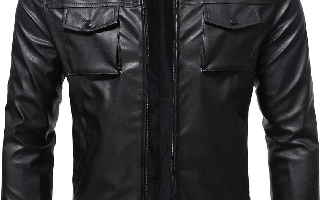 Giacca Bomber Uomo Impermeabile Biker Cerniera Giacca Pelle Giubbino Vintage Slim Fit Invernale Giacca Moto Giacca Militare Classico Giubbino Uomo Giacca Moto Pelle Rossa Uomo Adatto ai principianti