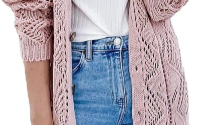 Cocila Cardigan in Tinta Unita da Donna alla Casual 2023 Autunno personalità Bottoni Vuoti Maglione a Maniche Lunghe Allentato Camicia Morbida da Donna Autunno e Inverno Top Cotone