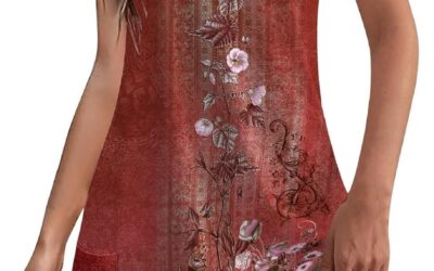 Cocila Abiti Donna Eleganti Abito da Donna Senza Maniche con Scollo a V, Abito Casual alla Estivo, Canotta Ampia con Abito da Spiaggia Tascabile Busta Porta Abiti