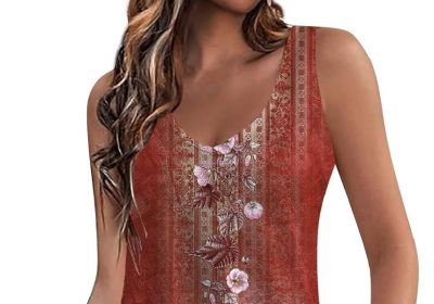 Cocila Abiti Donna Eleganti Abito da Donna Senza Maniche con Scollo a V, Abito Casual alla Estivo, Canotta Ampia con Abito da Spiaggia Tascabile Busta Porta Abiti