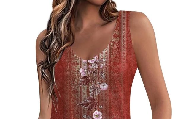 Cocila Abiti Donna Eleganti Abito da Donna Senza Maniche con Scollo a V, Abito Casual alla Estivo, Canotta Ampia con Abito da Spiaggia Tascabile Busta Porta Abiti