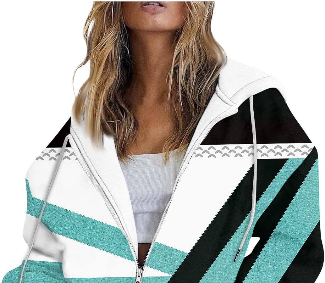 SCBFDI Felpa Donna con Zip E Cappuccio, Giacca da Moto, Donna Zip Up Felpe con Cappuccio Y2K Giacche Casual A Maniche Lunghe Maglioni Autunnali con Coulisse
