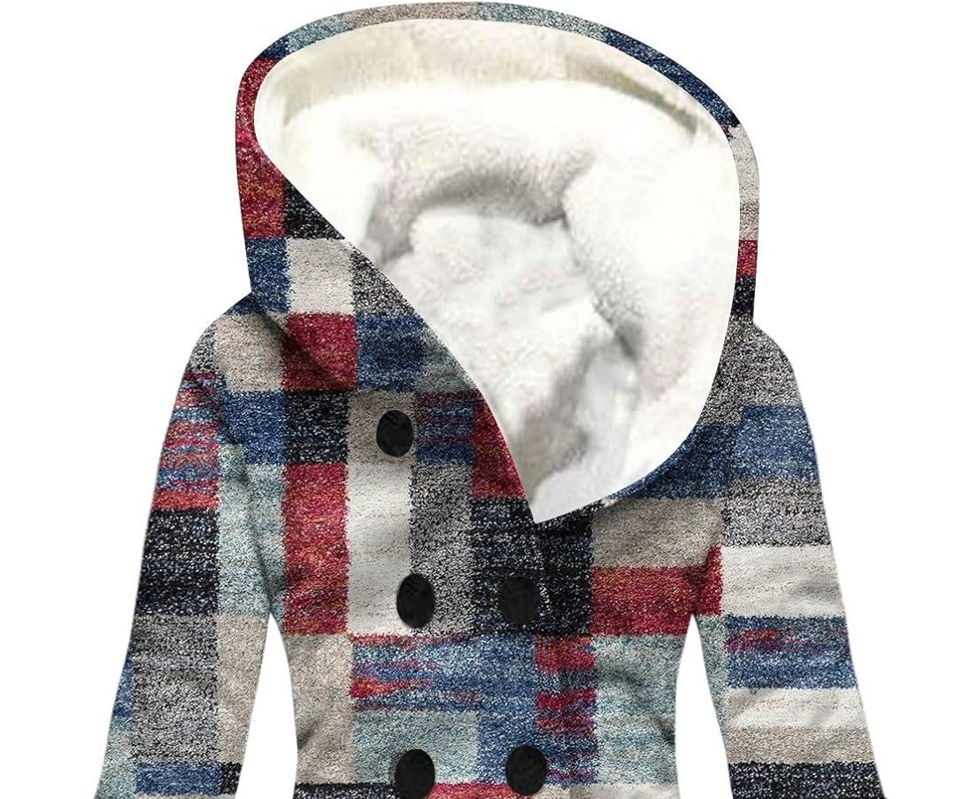 SCBFDI Giubbotto Donna Invernale, Felpa Donna Vacanza Moda Vento Manica Lunga Scuola Pulsante Stampa Giacca A Vento Adatto Morbido con Cappuccio