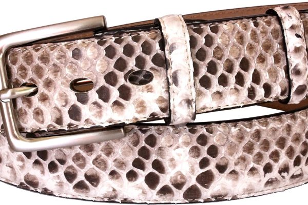 ESPERANTO Cintura in Pitone Edizione Limitata con Fori Ovali-Sconto 25% 4 cm e 3,5 cm