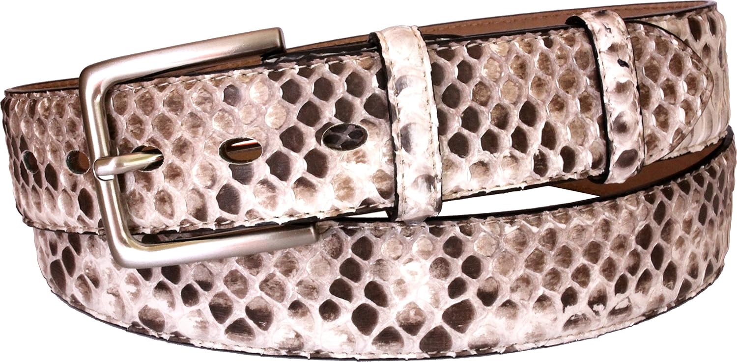 ESPERANTO Cintura in Pitone Edizione Limitata con Fori Ovali-Sconto 25% 4 cm e 3,5 cm