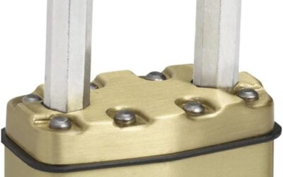 MASTER LOCK Lucchetto ad Alta Sicurezza [Chiave] [Acciaio Laminato e Rivestimento Protettivo] [Esterno] [Arco M] M1BEURDLF – Ideale per Portali, Garage, Sconto