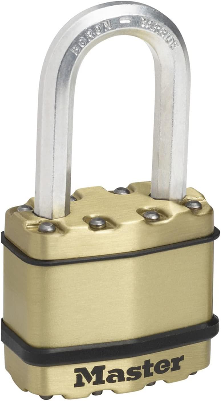 MASTER LOCK Lucchetto ad Alta Sicurezza [Chiave] [Acciaio Laminato e Rivestimento Protettivo] [Esterno] [Arco M] M1BEURDLF – Ideale per Portali, Garage, Sconto