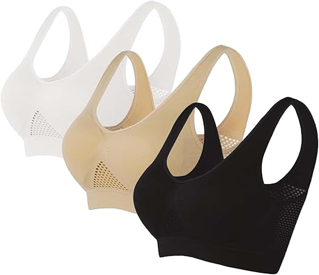 Cocila Reggiseno Donna Comfort per Donna Reggiseni Yoga per Dormire Senza Fili Senza Cuciture con Imbottiture Rimovibili Reggiseno Sportivo Sostegno Medio Reggiseno Stringente