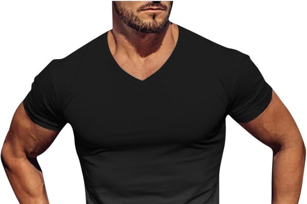 Generico T Shirt Uomo di Marca Magliette Angels Camicia Coreana Sconti del Giorno Abbigliamento per Ragazzi Gilet Uomo da Lavoro 5XL Camicia di Lino Maniche Corte