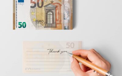 Scratch Cash Block 50 € Euro – 50 Banconote su cui Scrivere, Soldi Coupon, Block Notes, Buoni Sconto, Gadget (Dimensioni Aumentate al 125% Rispetto a Quelle Reali)