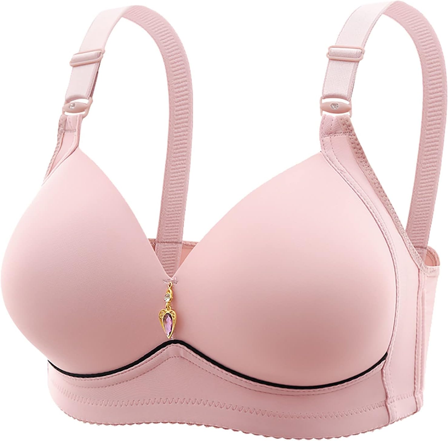 Uwdiohq Reggiseno da Donna con Anello Non in Acciaio, Comodo E Traspirante Reggiseno Irritazione Reggiseno Top Imbottito Donna Intimo Sportivo con Apertura Frontale Reggiseni Trasparenti