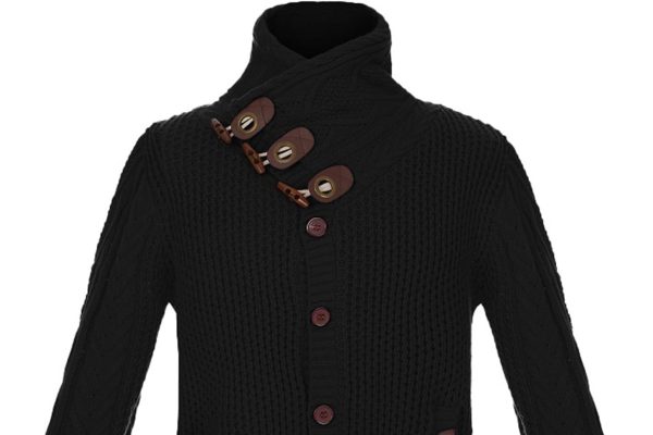 Giaccone Lungo in Piuma con bottoni slim fit tinta unita autunno inverno Europa e Stati Uniti Maglione in Lana