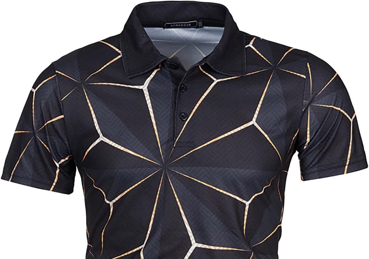 GDGTBNH T-Shirt Uomo Autunno Freddo Manica Corta Top Lunga Nubilato Pulsante Stirata Camicette Risvolto