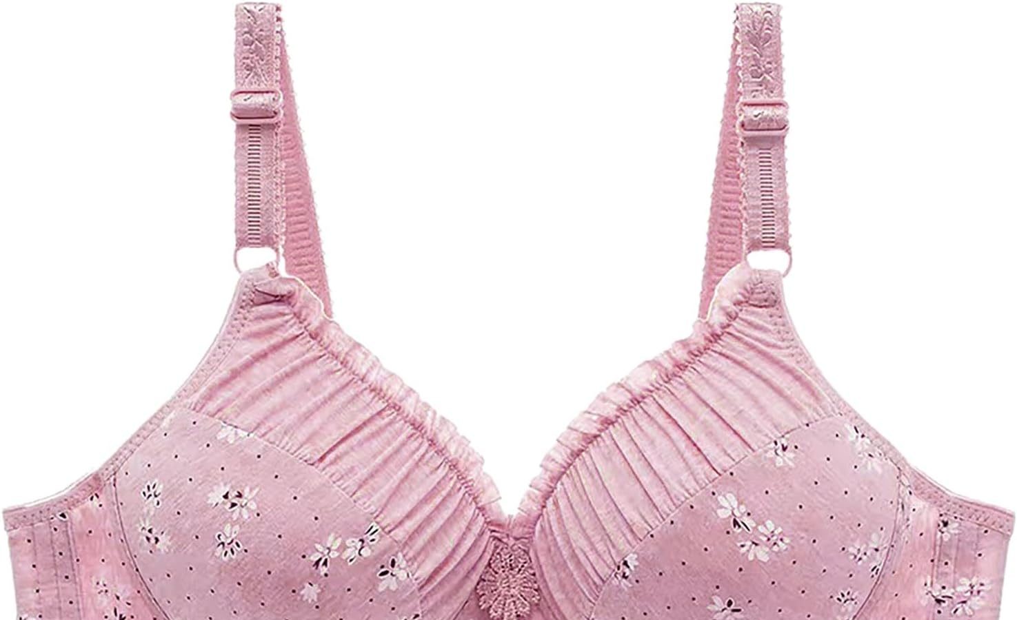 Uwdiohq Reggiseno da Donna Soft Ventilate Daily Comfort Wireless Gather Together Stampa Reggiseni Neri Pizzo Reggiseno Tulle Trasparente Intimo Sportivo con Imbottitura Donna