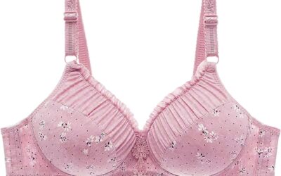 Uwdiohq Reggiseno da Donna Soft Ventilate Daily Comfort Wireless Gather Together Stampa Reggiseni Neri Pizzo Reggiseno Tulle Trasparente Intimo Sportivo con Imbottitura Donna