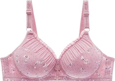 Uwdiohq Reggiseno da Donna Soft Ventilate Daily Comfort Wireless Gather Together Stampa Reggiseni Neri Pizzo Reggiseno Tulle Trasparente Intimo Sportivo con Imbottitura Donna