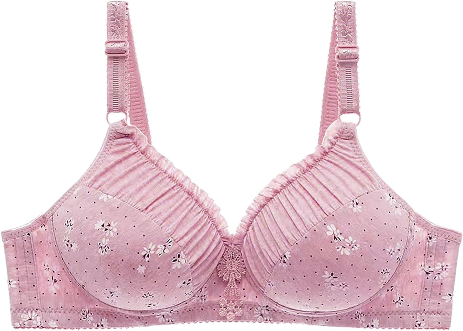 Uwdiohq Reggiseno da Donna Soft Ventilate Daily Comfort Wireless Gather Together Stampa Reggiseni Neri Pizzo Reggiseno Tulle Trasparente Intimo Sportivo con Imbottitura Donna