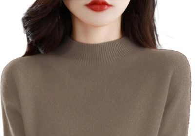 Cocila Maglione Semi Dolcevita da a Maniche Lunghe Pullover in Tinta Unita con Una Camicia Base Maglione Sciolto Caldo Autunno e Inverno Maglioni Natalizie Coppia