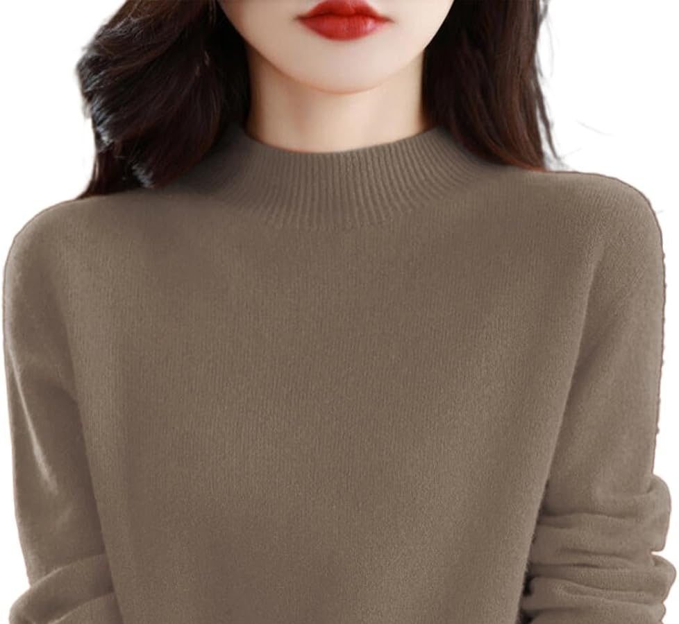 Cocila Maglione Semi Dolcevita da a Maniche Lunghe Pullover in Tinta Unita con Una Camicia Base Maglione Sciolto Caldo Autunno e Inverno Maglioni Natalizie Coppia