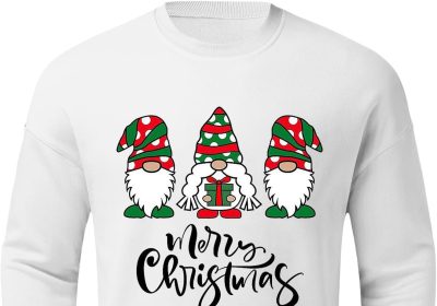 JMEDIC Invernale Cappuccio Lunghe Senza Cappuccio con Stampa di Parti a Tema Natalizio Autunnale e Invernale da Uomo Felpe Coppia Fidanzati Felpa Sconto