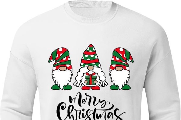 JMEDIC Invernale Cappuccio Lunghe Senza Cappuccio con Stampa di Parti a Tema Natalizio Autunnale e Invernale da Uomo Felpe Coppia Fidanzati Felpa Sconto