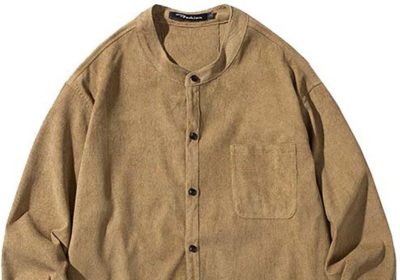 Gemelli Camicia in Argento Velluto a Coste da Uomo Autunno e Inverno 2024 Camicia Casual retrò Allentata Oversize con Colletto alla Coreana Giapponese per Uomo Maglietta Personalizzabile