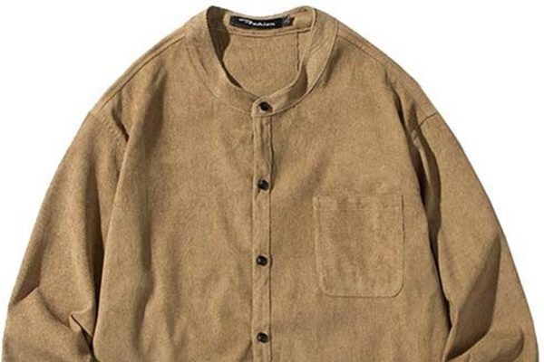 Gemelli Camicia in Argento Velluto a Coste da Uomo Autunno e Inverno 2024 Camicia Casual retrò Allentata Oversize con Colletto alla Coreana Giapponese per Uomo Maglietta Personalizzabile