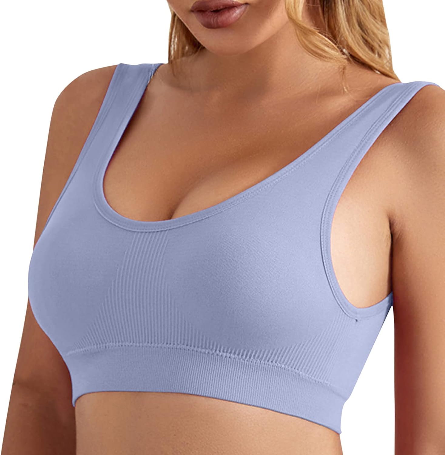 Uwdiohq Bellissimo Reggiseno Posteriore da Donna Senza Anello in Acciaio Sexy Superiore a Tubo Plus per Aumentare l’abbagliamento Gilet Sportivo per la Raccolta del Fondo Maglietta Yoga