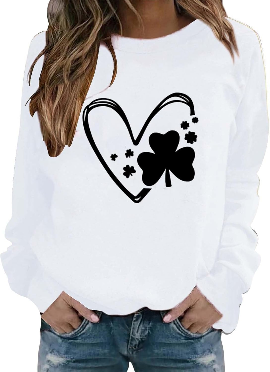 Cocila Felpa con Stampa Casual e Girocollo alla da Donna Felpa Cappuccio Orecchie Gatto