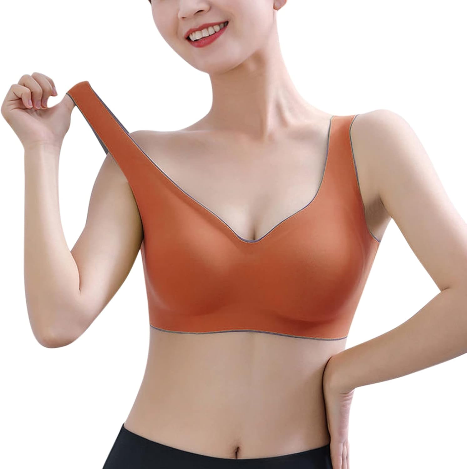 Cocila Reggiseno Bralette Senza Cuciture, Reggiseno Sportivo Senza Anello in Acciaio, Biancheria Intima Confortevole Push-up Sexy Fascia per Scollatura Reggiseno Fascia Laterale Alta