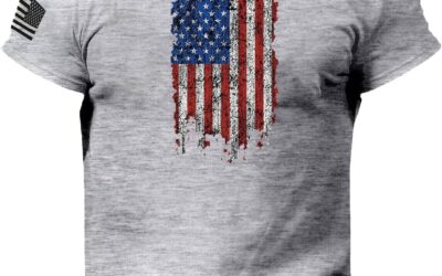 OCCOKO T-Shirt a Maniche Corte Stampata 3D Casual da Uomo con Logo Bandiera Americana Sconti Autunno