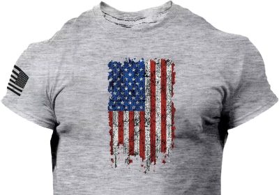 OCCOKO T-Shirt a Maniche Corte Stampata 3D Casual da Uomo con Logo Bandiera Americana Sconti Autunno