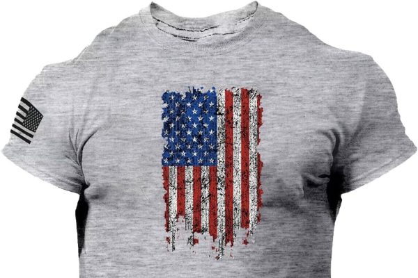 OCCOKO T-Shirt a Maniche Corte Stampata 3D Casual da Uomo con Logo Bandiera Americana Sconti Autunno