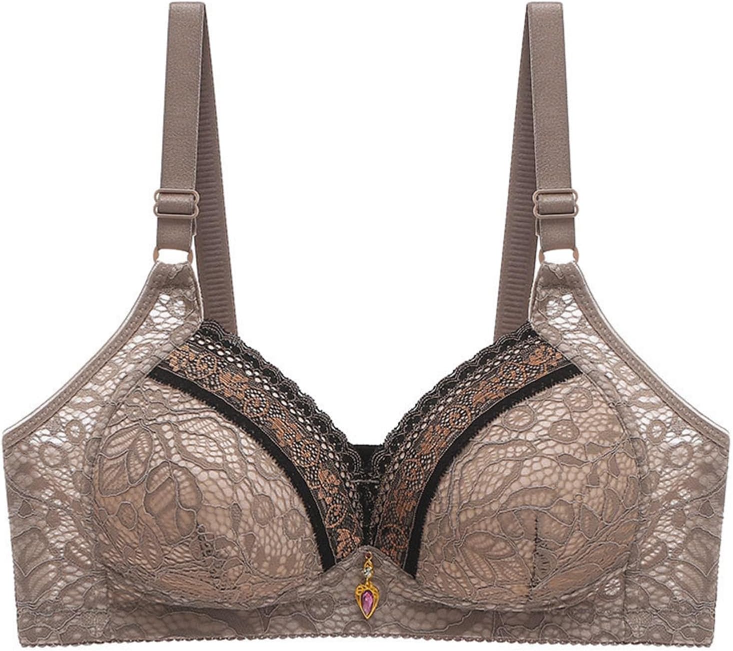 Uwdiohq Reggiseno Comodo da Donna Anti Cedimento, Sottile, Sexy, di Media E Vecchiaia, Senza Anelli in Acciaio Offerta Reggiseni Reggiseno con Fascia Intimo Post Operatorio Senza Cuciture