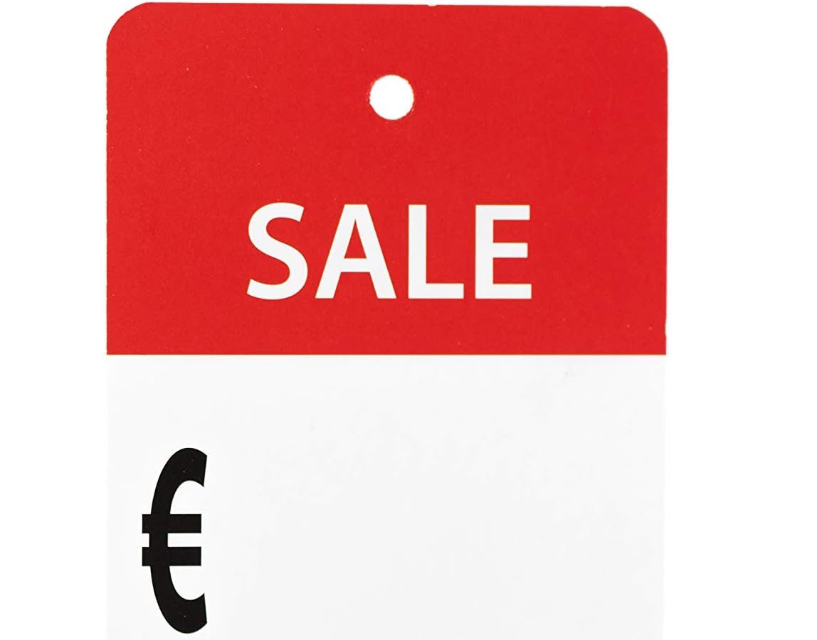 Sale Euro – Etichette per prezzo, sconto%%, 100 pezzi